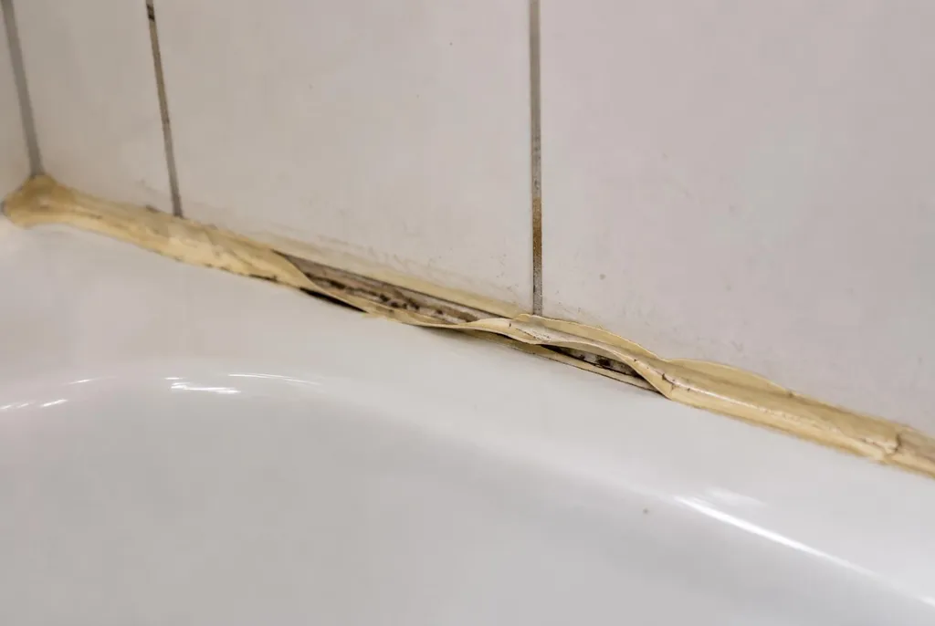 Kitbedrijf Moordrecht – loslatende kit naast het bad